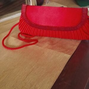 Red Beaded NWT Bijoux Terner Purse, 10x4.5x2
